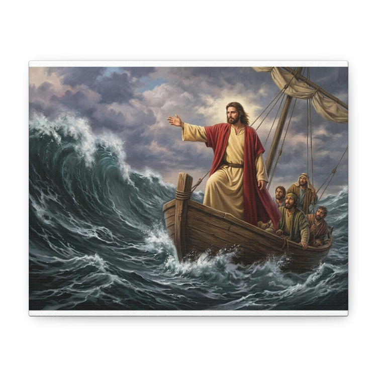 Be Still: Jesus Calms the Storm Christian Wall Art Canvas