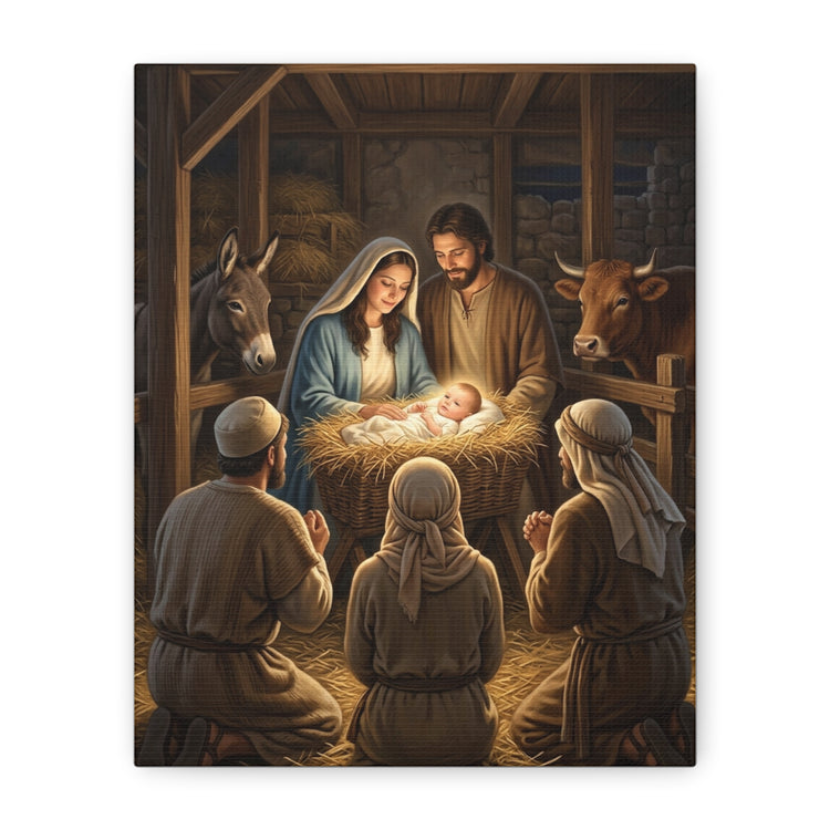 Nativity Scene Canvas Wall Art